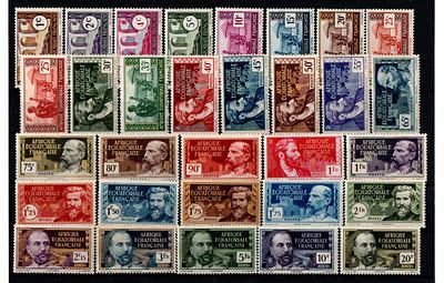 Французские колонии. Экваториальная Африка 1937 г. YVERT №33-62. Состояние **( кат. 100€)