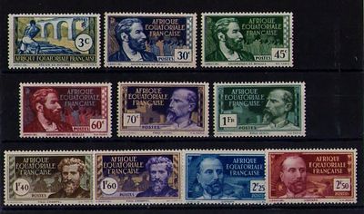 Французские колонии. Экваториальная Африка 1939г. YVERT № 77-86. Состояние **