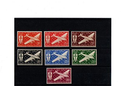 Французские колонии. Экваториальная Африка 1941г. YVERT №22-28 авиа.Состояние **