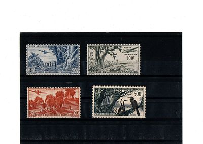 Французские колонии. Экваториальная Африка 1947г. YVERT №50-53 авиа. Состояние **