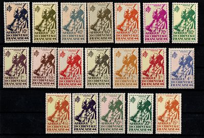 Французские колонии. Западная Африка 1945г. YVERT №4-22.Состояние **