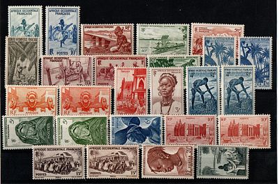 Французские колонии. Западная Африка 1947г. YVERT №24-42.Состояние **