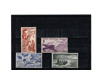 Французские колонии. Западная Африка 1947г. YVERT №11-14 авиа.Состояние **