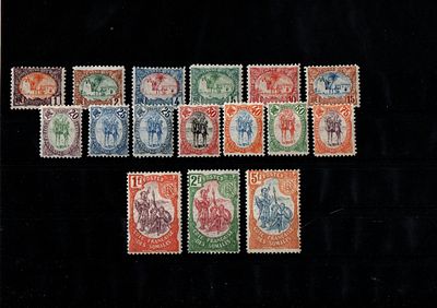 Французские колонии. Сомали 1902 г.YVERT №37-52 .( кат. 390€).Состояние *