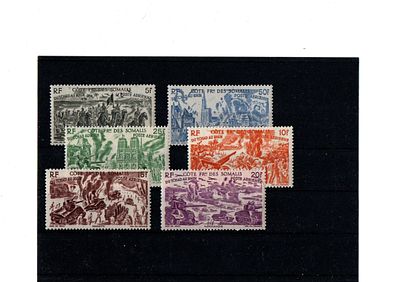 Французские колонии. Сомали 1946 г.YVERT №14-19 авиа .Состояние **