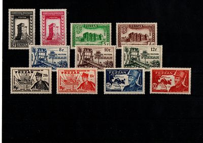 Французские колонии. Феццан 1949 г.YVERT №43-53 .Состояние **