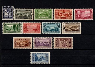 Французские колонии. Гранд Ливан 1925 г.YVERT №50-62 .Состояние **( 25 pi-*)