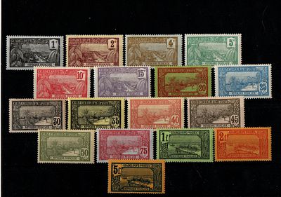 Французские колонии. Гваделупа 1905 г.YVERT №55-71 .Состояние **