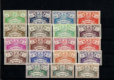 Французские колонии. Гваделупа 1945 г.YVERT №178-196 .Состояние **