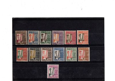 Французские колонии. Гваделупа 1928 г.YVERT №25-37 TAXE .Состояние */**