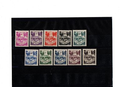 Французские колонии. Гваделупа 1947 г.YVERT №41-50 TAXE .Состояние *