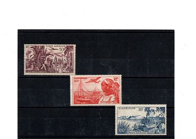 Французские колонии. Гваделупа 1947 г.YVERT №13-15 авиа .Состояние **
