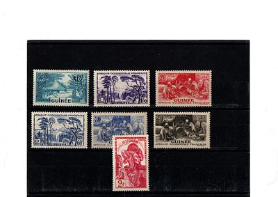 Французские колонии. Гвинея 1943 г.YVERT № 178-184 .Состояние **