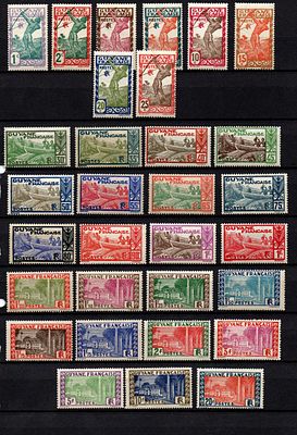 Французские колонии. Гвиана 1929г.YVERT № 109-132 .Состояние **