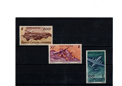 Французские колонии.Новая Каледония 1948 г. YVERT №61-63 авиа . Состояние**