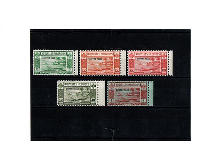 Французские колонии. Новые Гебриды 1938г. YVERT №11-15 TAXE. ( кат. 145 €). Состояние **