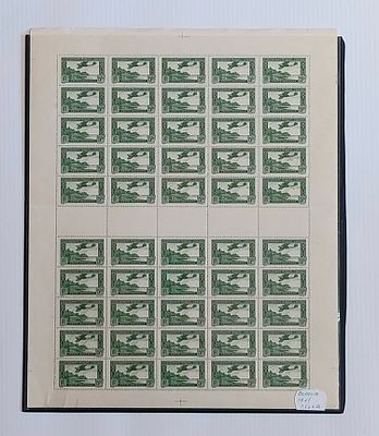 Французские колонии.Океания 1934г. YVERT №1 авиа, лист. Состояние **