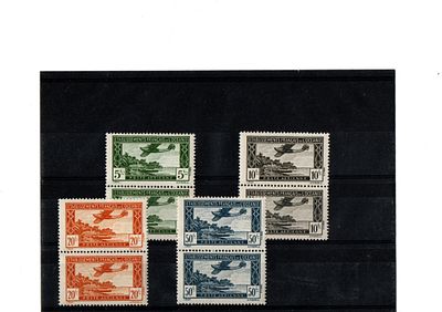 Французские колонии.Океания 1944. YVERT №14-17 авиа ( в парах) .Состояние **