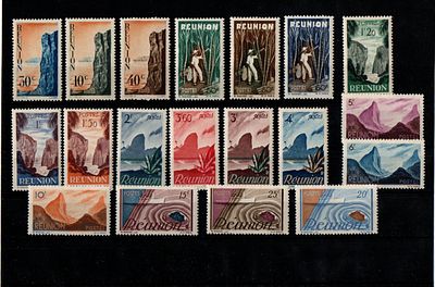 Французские колонии.Реуньон 1947г. YVERT №262-280 . Состояние **