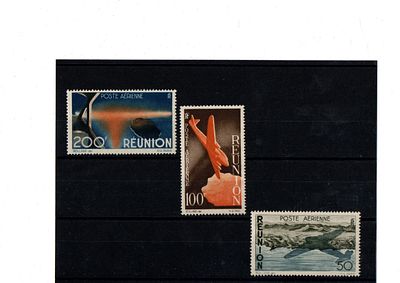 Французские колонии.Реуньон 1947г. YVERT №42-44 авиа. Состояние **