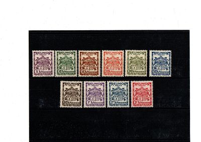 Французские колонии.Реуньон 1933г. YVERT №16-25 TAXE. Состояние **