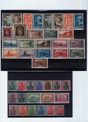 Французские колонии .Саар 1920-1927 гг. Mi№ 32-49,104-107,108-121,102-103,122-125. Состояние*/**