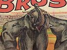 original 1935 Cole bros elephant circus poster on linen. on linen from estate collection 27 1/2" Image - 1