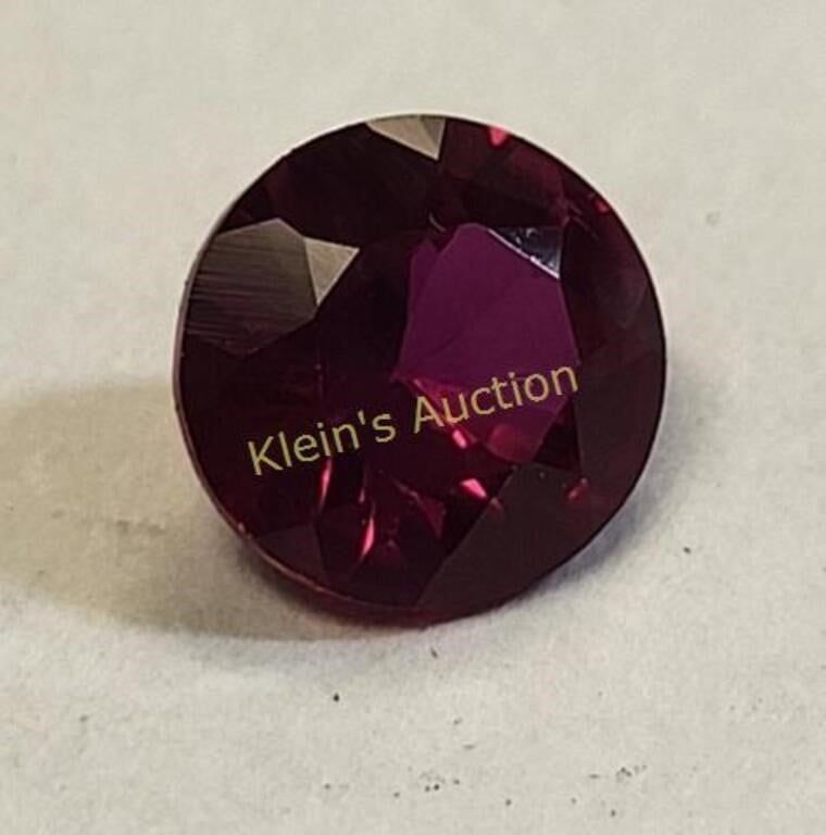 6mm ruby colored gemstone round cut gorgeous vtg. from estate see pics