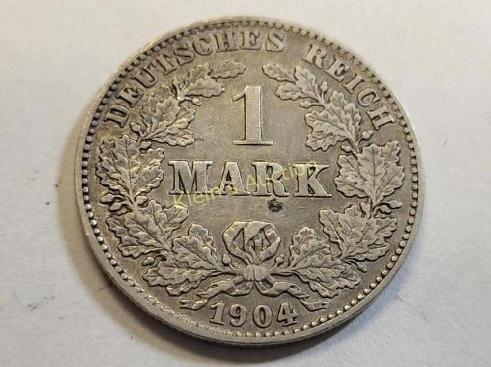 1904J wilhelm II germany silver 1 mark ef+. 900 silver check out the pics!