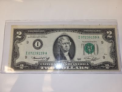 1976 Bicentennial 2$ note currency. very nice condition 1976 2$ note seepics
