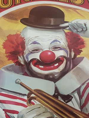 vtg kraft litho circus clown double sided poster NM! 25" x 38" 
super nice example from estate 