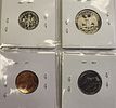 lot of 4 proof coins gorgeous! . 1964 lincoln cent bu red proof, 1964 jefferson nickel Image - 3