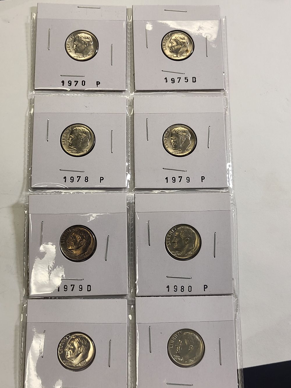 bu Roosevelt dimes 197-81 Denver mint too lot 0f 8. bu roosevelt dimes 197-81 denver mint too 