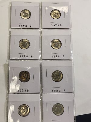 bu Roosevelt dimes 197-81 Denver mint too lot 0f 8. bu roosevelt dimes 197-81 denver mint too 