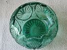 ice green crimp scallop rose bowl fenton . also called blue aqua? no damage see picImage - 2