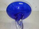 Art Glass Cobalt Blue vintage J krosno . beautiful art polish glass 9" tall 7" wide no damage Image - 2