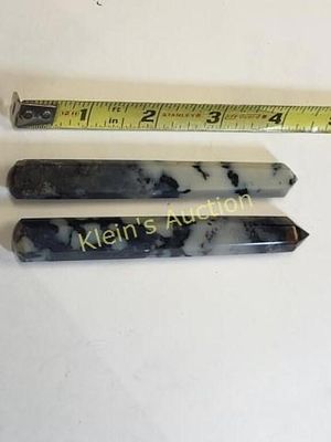 large geode pocket moss agate towers lot of 2 345 carats!see pics for length all nice both for
