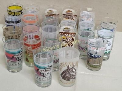 vtg mint julep glasses Churchill downs lot of 23. 1964 and up! all nice clean collector glasses