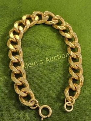 Kenneth J lane? gold plated cuban link bracelet. from estate 7 1/2" long 10.5mm wide links 31.8