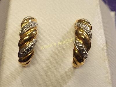 ross simons 18k yellow gold/sterling & diamond ear. Ross Simons 18k yellow gold/sterling &