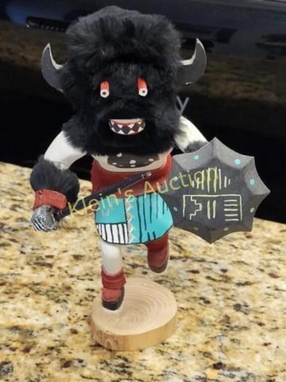 vtg hopi kachina wolf doll signed. signed ronnie largo? 9" tall check out the pics