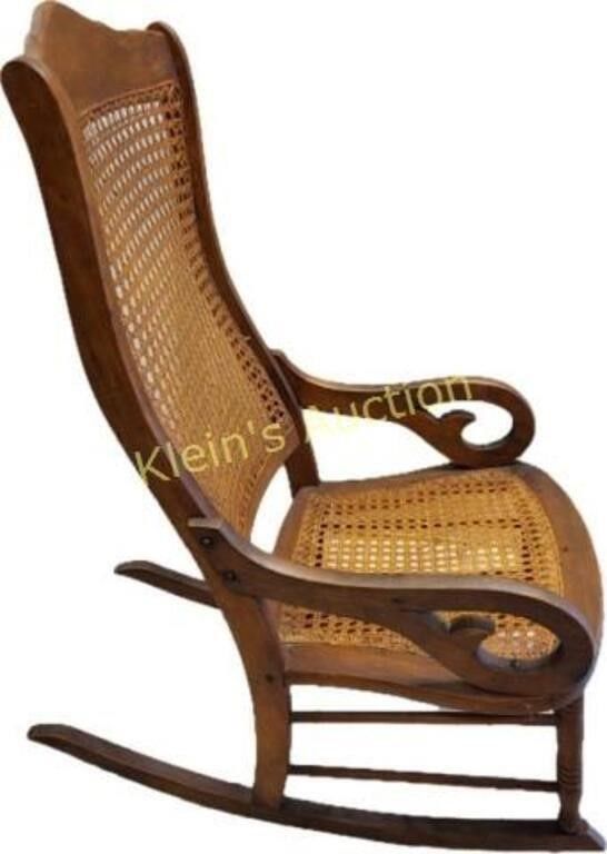 antique victorian Lincoln cane rocker late 1800's. this is a true earlier piece has the metal 