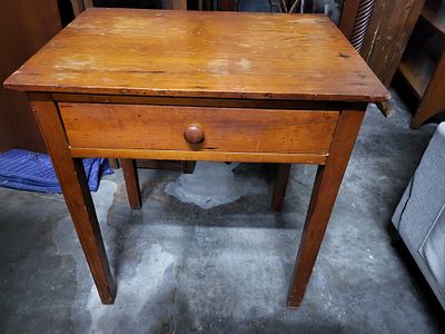 antique yellow pine one drawer stand estate. from estate 29" tall 26" wide 19" deep see pics