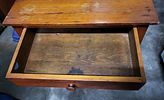 antique yellow pine one drawer stand estate. from estate 29" tall 26" wide 19" deep see picsImage - 2