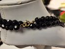 vtg 50" black faceted bead necklace glass?. from estate 50" long unsigned see picsImage - 2
