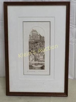 Pascal Gravel d'Autane copper Etching hand signed. hand signed framed and triple matted 14" x 