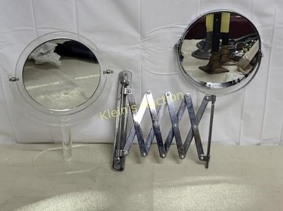 pair of ladies mirrors magnifying wall & Lucite. nice early luctie magnifying mirror gatco? 