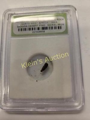 authentic meteorite space rock int numismatic bure. north west Africa NWA Sahara desert find see pics