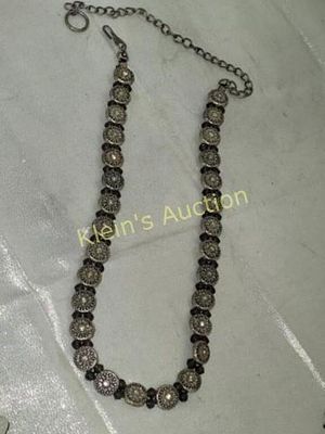 mid century rhinestone belt 32" to 45". from estate very clean see pics