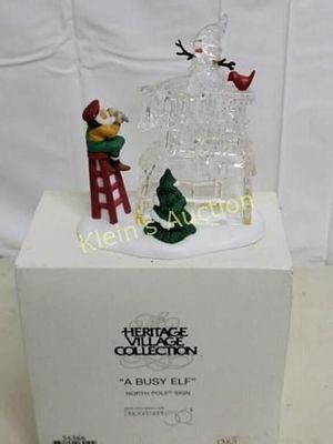 figurines a busy elf & ice crystal walls dept 56. 6 pc set of crystal walls an a busy elf both 